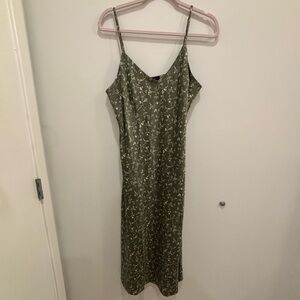 Floral Green Slip Dress
